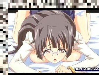Busty anime coed tittyfucking and fingering w