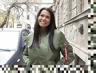 GERMAN SCOUT - BIG HANGING TITS TEEN CHLOE TALK TO FUCK AT STREET CASTING