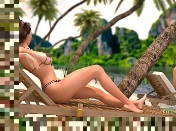 Surprise Beach Sex. 3D Futa fucks a guy hard!