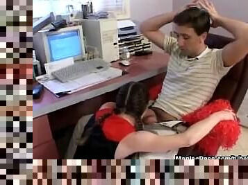 Cheerleader fuck in the office