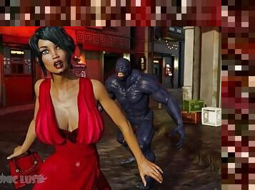 Supervillain Venom monster fucks girls in the streets. Comics 3D Hentai