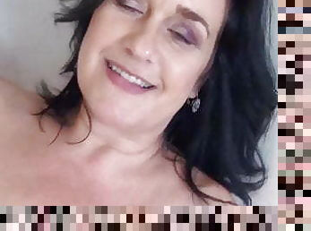 Chubby mature in kitchen