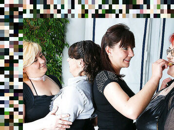 Four Old And Young Lesbians Making The Party Go Wet - MatureNL