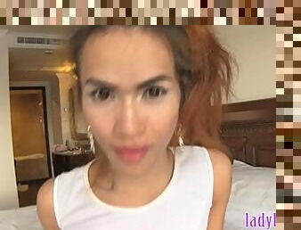 Cheerleader ladyboy blowjob and anal sex