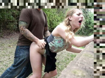 Lila Public Butt Plug Flashing, BJ and Outdoors Fuck