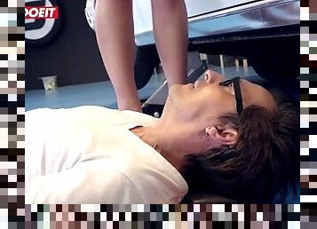LETSDOEIT - Busty German Secretary Banged By Old Mechanic