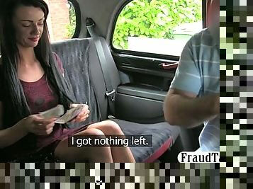 Babe pounded at the backseat of a taxi with this pervert driver