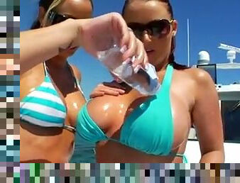 Babes on a boat get a black cock (IR)