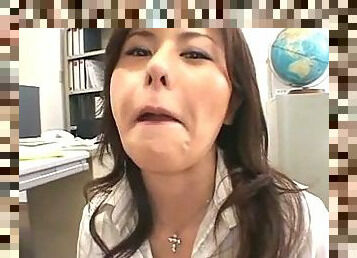 Tanaka Aya - Bukkake Cum In Mouth