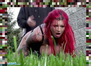Public Agent Sabien Demonia gets her big tits ou
