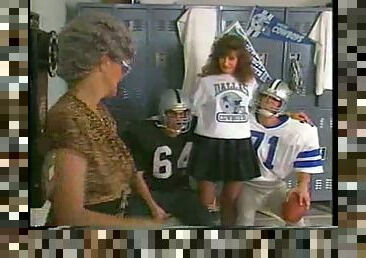 Football Foursome In The Locker Room