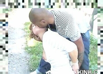 Sexy girl arrested for masturbating and gets bound