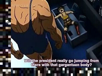 Giant wrestler hardcore fucking a sweet hentai girl