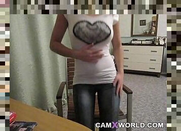 Busty Blond Strips Down & Gets Dirty on Cam