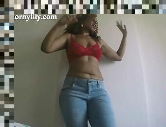 Indian Sex Video Of Amateur Pornstar Lily Stripping Tease In bedroom