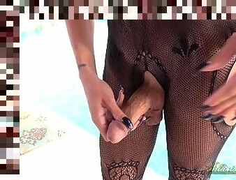 Mia Isabella by the poolside