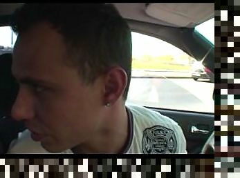 Pick up Teen and get Threesome in public bus-stop