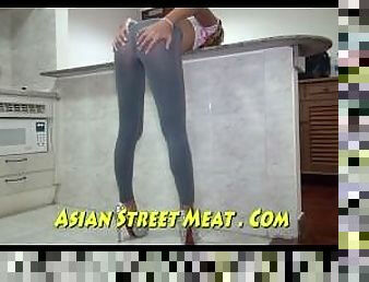 Hotel Service Girl On Asian Balcony