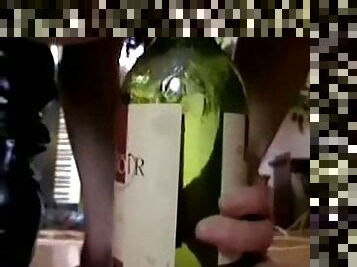 winebottle deep in asshole