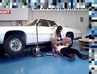 LETSDOEIT - Busty German Secretary Banged By Old Mechanic
