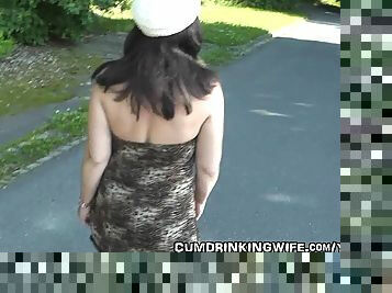 Wife gets fucked by strangers in a park