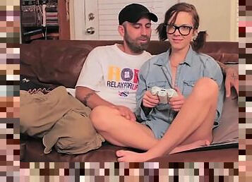 Nerdy Gamer Girl Liv Gets Fucked by Boyfriend