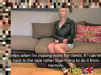 FakeAgentUK British Blonde MILF devours cock for cash