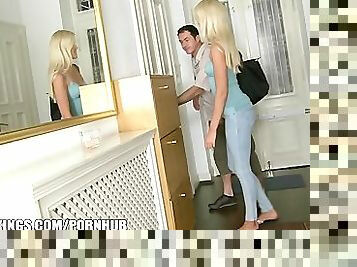 Hungarian bombshell is invited to fuck her roommate for free rent