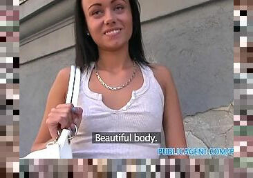 PublicAgent Short brunette with small boobs fucks for a bundle of cash