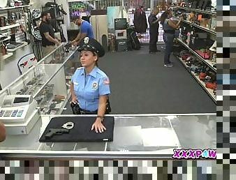 Bitch Police Officer Rents Her Hot Body At The Pawn Shop
