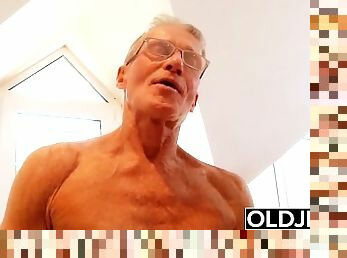 Old young - Just turned 18 and fucks a wrinkled old man gets pussy fucked