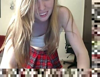 18yo blonde strip and cumming