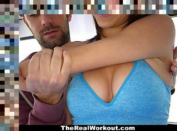 TheRealWorkout - Busty Teen Stretched Out By Dad s Friend