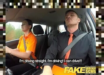 Fake Driving School Backseat blowjobs and deep creampie for super sexy minx