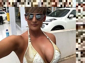 PUBLIC QUAD BIKE DILDO FUCK! XXX