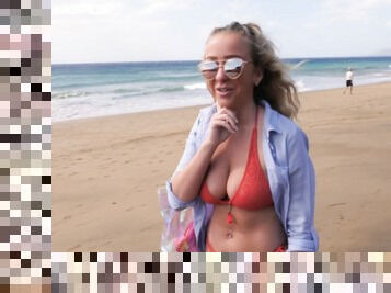 Lusty bikini chick Hope flashes her boobies while wearing sexy bikini