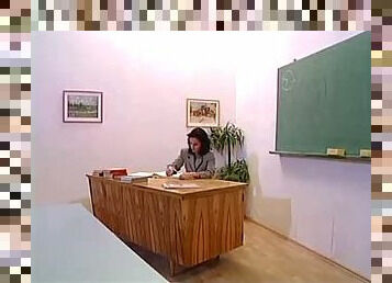 Tight teacher nailed in the classroom