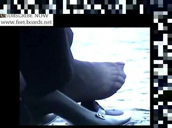 Pantyhose stocking nylon feet toes soles legs shoes footjob 720-878L