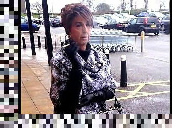 Master's Tranny Milf Holder Smoking Public