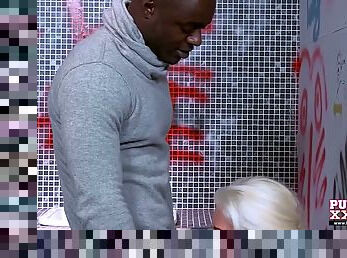 PureXXXFilms Thick blonde loves a big black dick