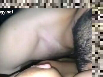 Licking his wife