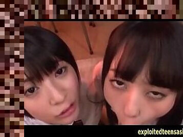 Two Jav Schoolgirls Do Deep Throat BJ And Cum Swallowing Plus Bukkake