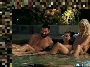 Official Brazzers House Season 4 Ep1 Lena Paul Hosts a Wild Wrestling Orgy