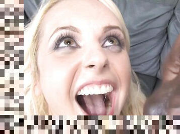 Blonde nympho Mandy Sweet is into sucking fat big black cock