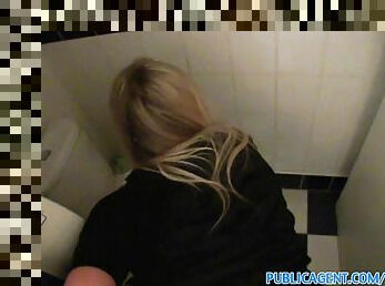 PublicAgent HD Blonde Cafe waitress takes my cash and fucks me in the toilet