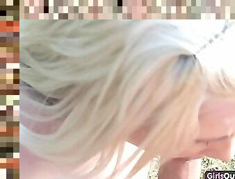 Frisky amateur blondie screams in pleasure while fucked
