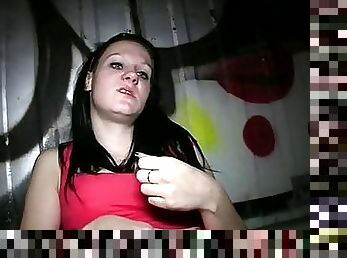 Tiny darling rides on a giant pecker tenaciosly