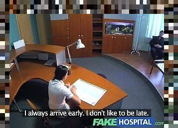 FakeHospital Businessman gets seduced by sexy nurse in stockings