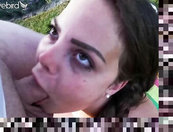 MyDirtyHobby - Chubby busty teen outdoors anal creampie