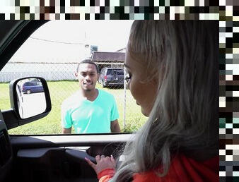 Sexy cougar blacked in the bang bus and soaked in jizz